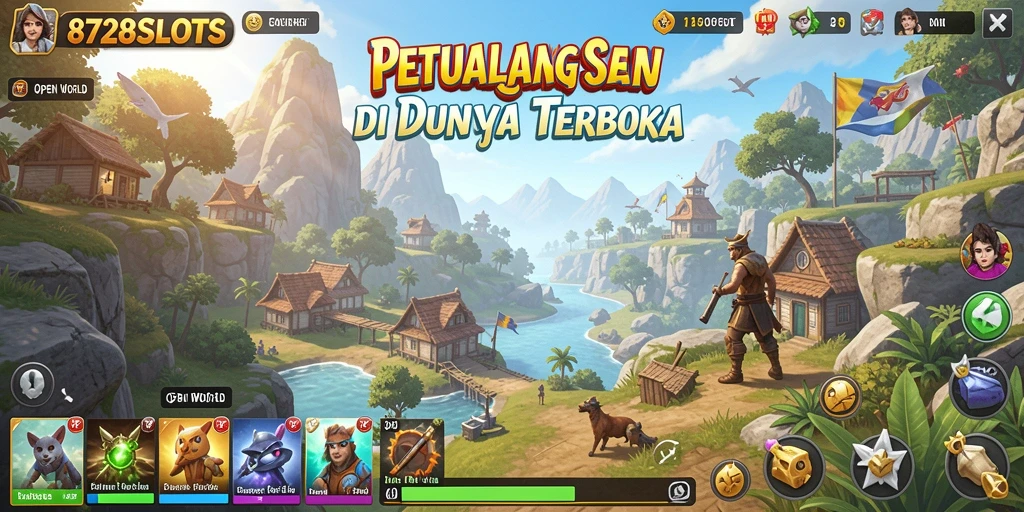 Antarmuka menarik dari 8728SLOTS di dunia terbuka.
