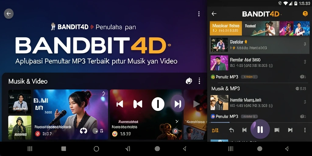 Tampilan antarmuka pemutar MP3 BANDIT4D yang sederhana dan modern.