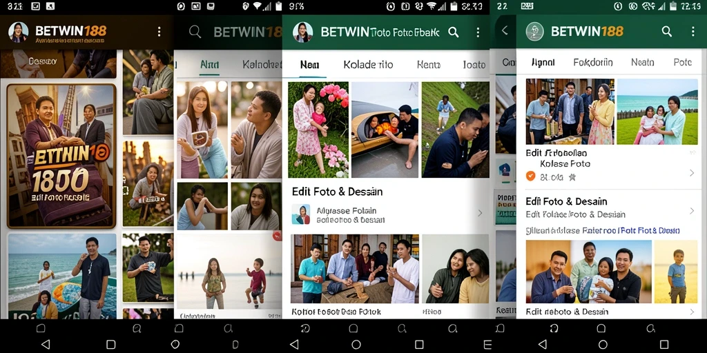 Tampilan antarmuka BETWIN188 untuk membuat kolase foto yang kreatif.