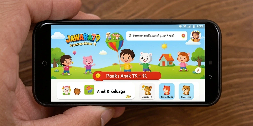 Tampilan antarmuka JAWARA79 yang cerah dan ramah anak.