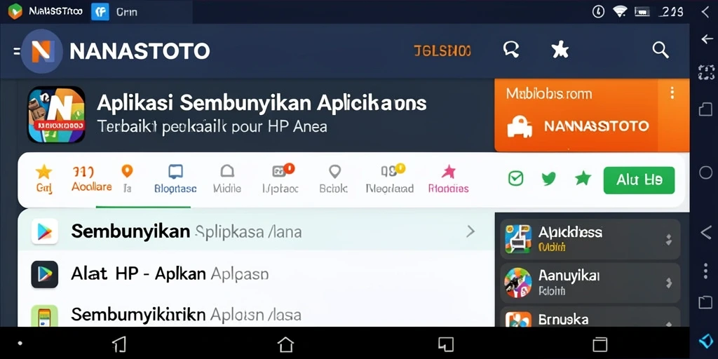 Tampilan antarmuka NANASTOTO yang sederhana untuk menyembunyikan aplikasi.