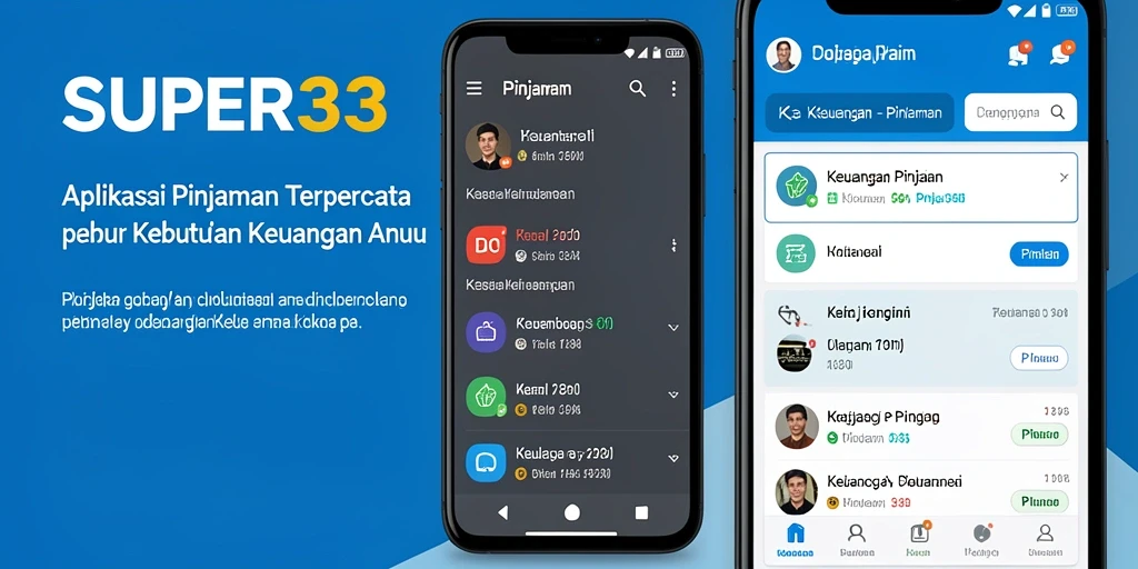 Tampilan antarmuka aplikasi SUPER33 untuk pengajuan Pinjaman yang mudah.