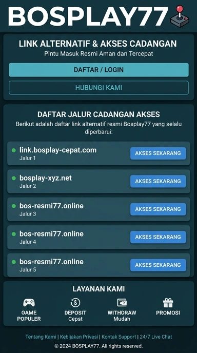 Tampilan link alternatif bosplay77